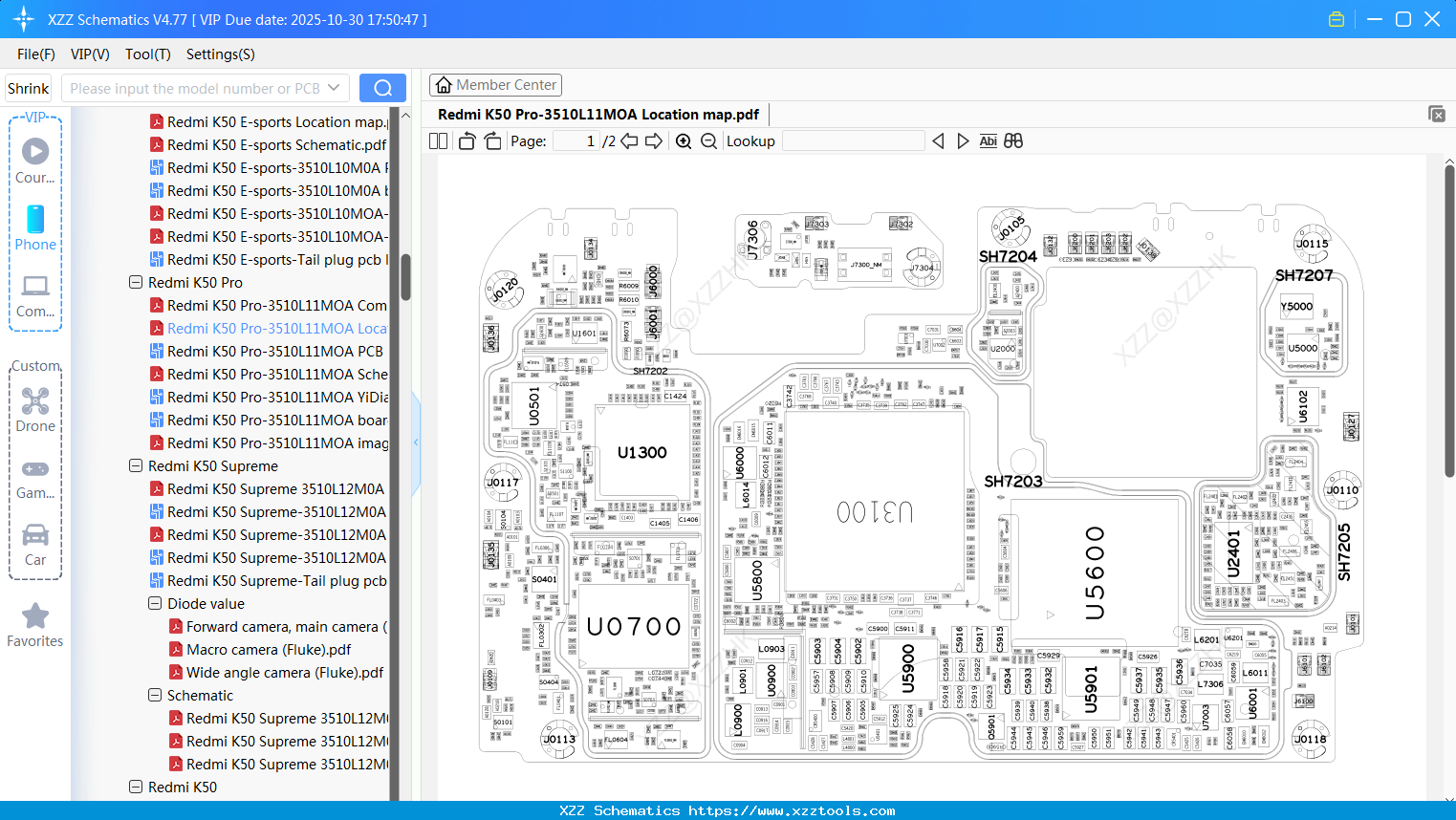 Xiaomi Redmi K50 Pro-3510L11MOA Location Map